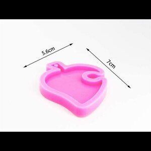 Glossy Shiny Leaf Shaped Keychain Silicone Mold with Hole for DIY Cake Decoratio